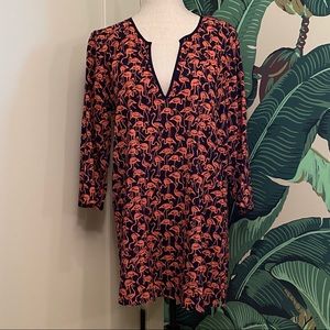 NWOT J Crew Flamingo Dress - Navy/Pink
